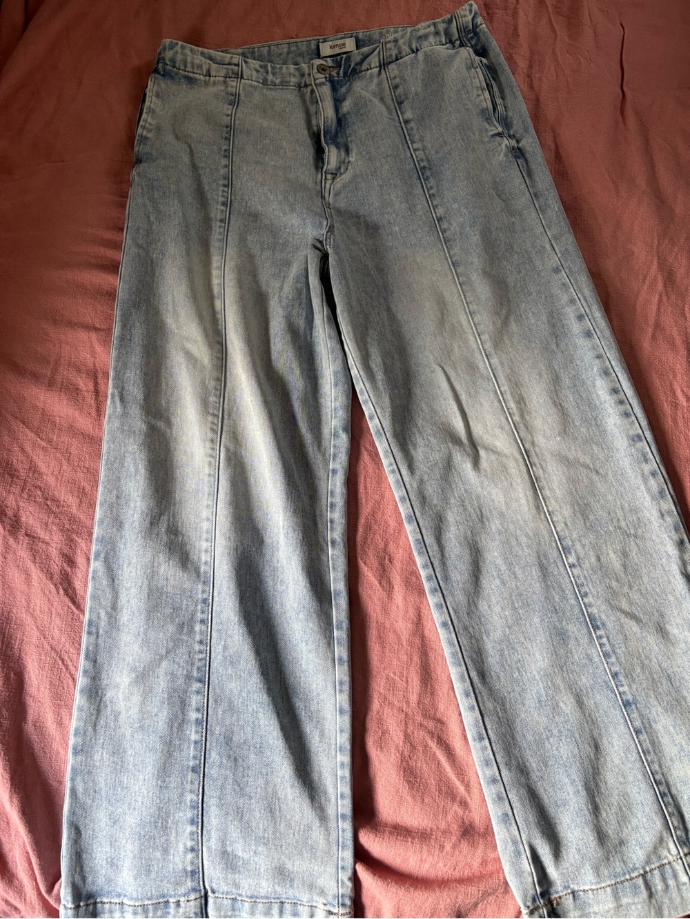 Kensie Jeans High Rise Wide Leg Womens 10 Blue The Kaya Easy Breezy Denim Pants